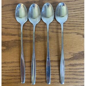 Vintage International Stainless Flatware AMERICAN CHARM Set Of 4 Iced Tea Spoons